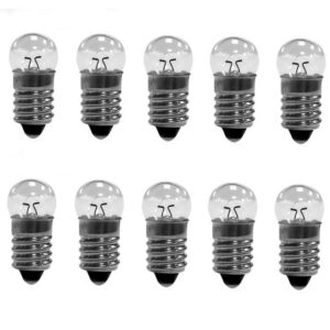 10 Pack E10 Mini Light Bulbs 12V 0.5A Screw Base Indicator Light Bulb