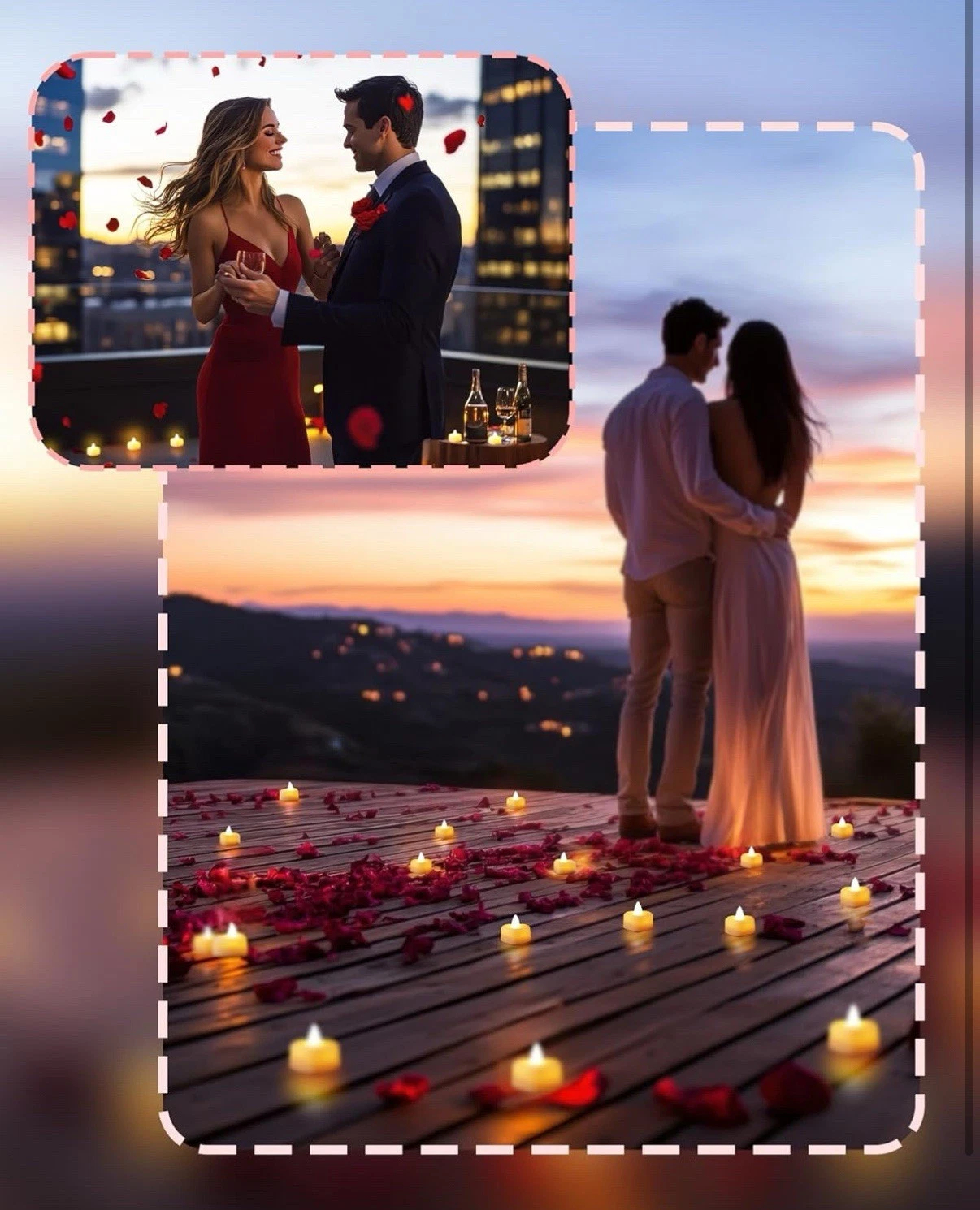 2000pcs Artificial Rose Petals with 24 LED Tea Lights - Image 5
